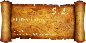 Slifka Lelle névjegykártya